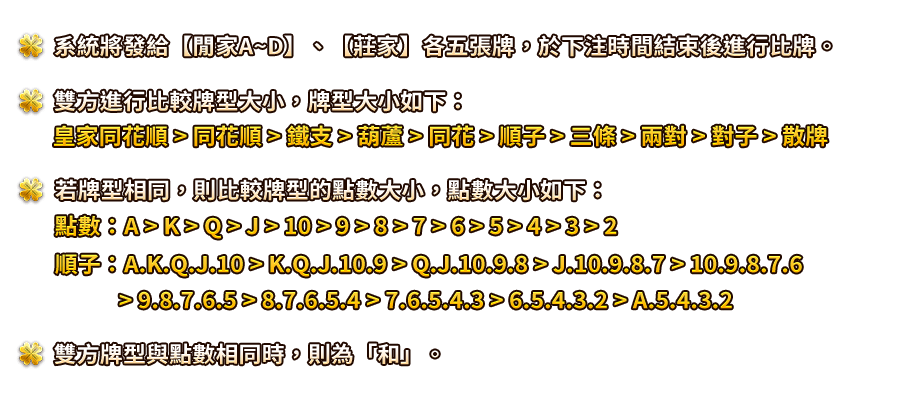 幸運撲克-遊戲説明