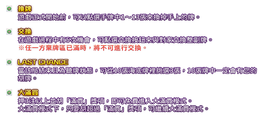 滿貫大富豪-遊戲説明