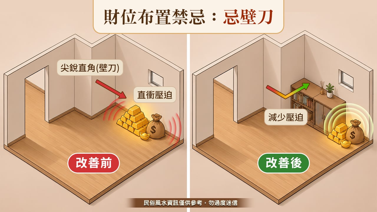 財位布置忌壁刀-如何增加偏財運