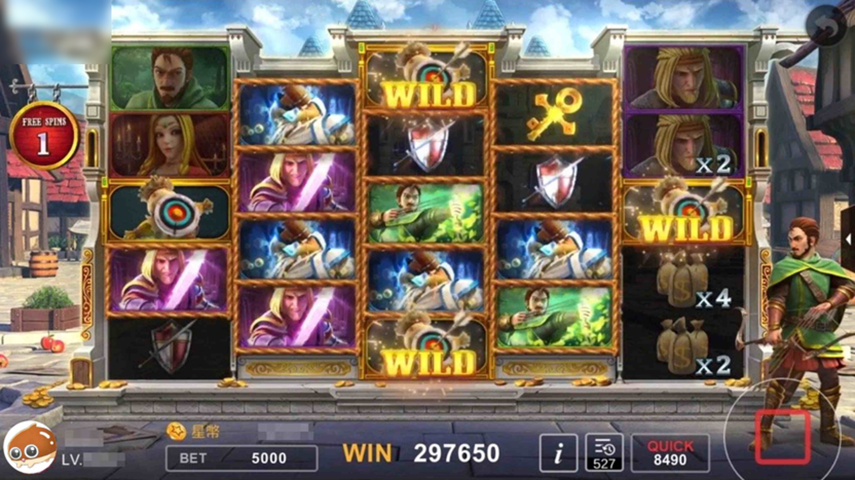 命中箭靶,FREE GAME爆不停 稻草人箭靶(WILD)圖示-神箭羅賓漢