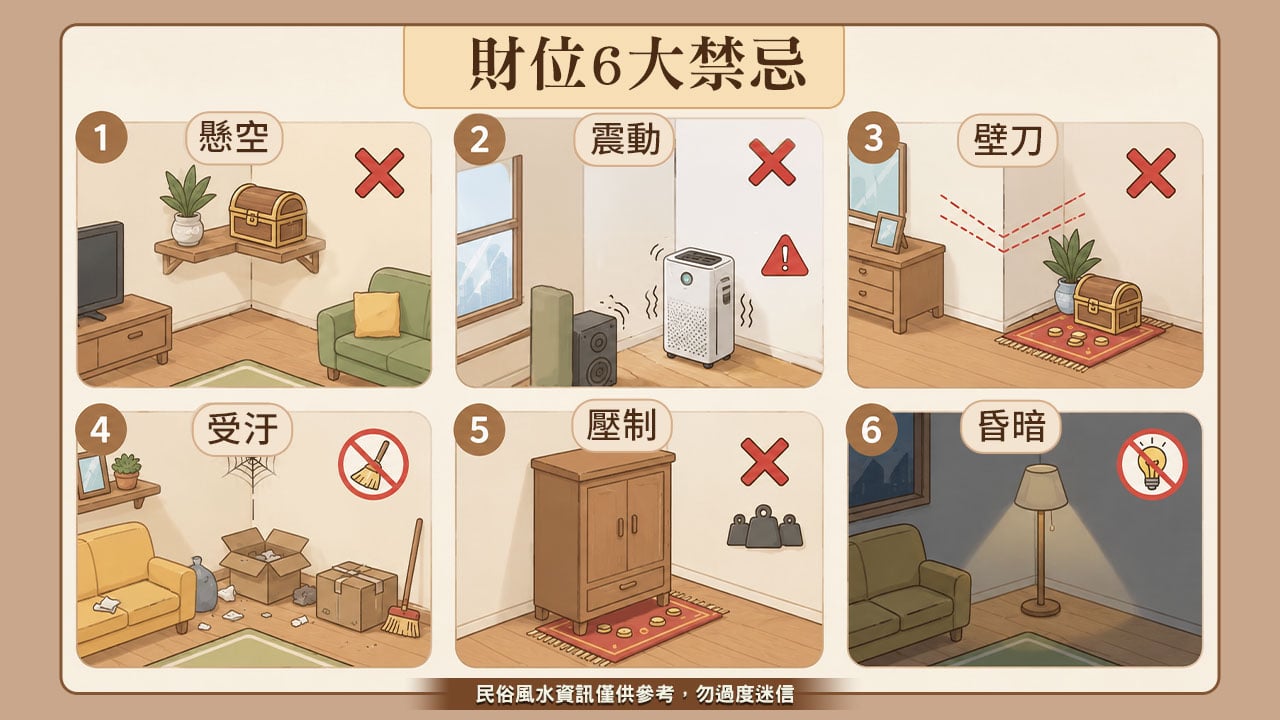 財位6大禁忌-如何增加偏財運