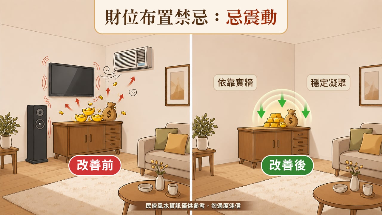 財位布置忌震動-如何增加偏財運