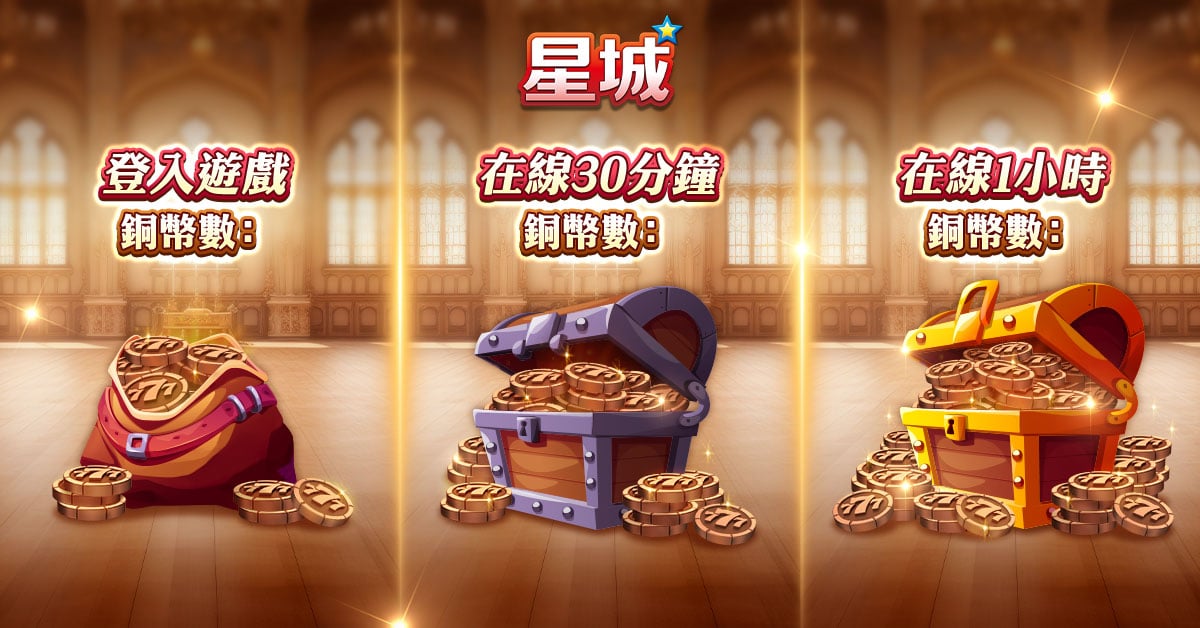 星城銅幣登入送,在線累積爽爽玩 星城銅幣介紹,拿獎勵輕鬆無壓力-玩遊戲失去樂趣