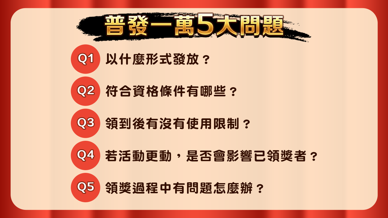 5大問題-普發一萬什麼時候發